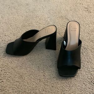 a new day Black Heeled Mules